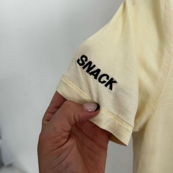 Ganni Pastel Yellow Banana Crewneck T-Shirt Size S Microfloral Snack Spring Time - Picture 3 of 13